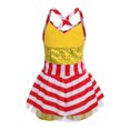 thumbnail image 2 of Aislor Toddler Girls Christmas Dress Shiny Sequins Stripe Tulle Ballet Leotard Dance Gymnastic Gold 12, 2 of 7