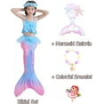 thumbnail image 2 of 5PCS Mermaid Tails for Swimming for Girls Kids Mermaid Swimsuit Costume Princess Bikini Set Bathing Suits High quality, 2 of 5