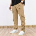 thumbnail image 2 of Men's Casual Cargo Pants High Elastic Waisted Stretch Joggers Fashion Baggy Jogger Pants with Pockets, 2 of 5
