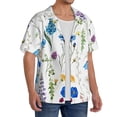 thumbnail image 2 of PAYOHTO Floral Pattern White Background Mens Hawaiian Casual Short-sleeved Shirt Tropical Summer Beach Button Down Shirts, 2 of 7