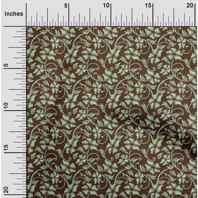 oneOone Polyester Lycra Fabric Leaves & Floral Artistic Print Fabric BTY 56 Inch Wide