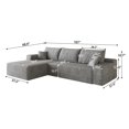 thumbnail image 6 of 107" Cloud Sectional Sofa with L-Shape Chaise in Plush Grey Corduroy, 6 of 8
