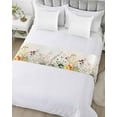 thumbnail image 5 of Xipuska Beige Floral Spring Bed Runners for Cal King Size Bed, Decorative Bed Throws for Foot of Bed, Vintage Farmhouse Flowers Bed Runner Sofa Throw Bedding Scarf Protector Slipcover for Bedroom, 5 of 6