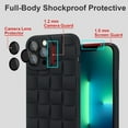 thumbnail image 3 of Compatible with iPhone 13 Pro Max Case with Camera Lens Protector, Cute 3D Plaid Design iPhone 13 Pro Max Phone Case for Women Girls, Soft TPU Shockproof Protective Cover 13 Pro Max Black, 3 of 12