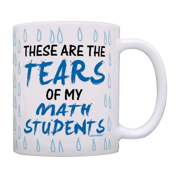 ThisWear STEM Teacher Cup Tears of Math Students Funny Teaching Present Teach Coffee Mug Blue & White