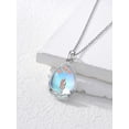 thumbnail image 5 of CACA LADY Father Daughter Necklace 925 Sterling Silver Daughter Necklace from Dad Moonstone Birthday Mother's Day Jewelry, 5 of 6