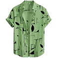 thumbnail image 4 of 80s 90s Outfit Hawaiian Shirt for Men Short Sleeve Button Down Shirts Printed Funny Party Outfit Sizes S-2XL Green, 4 of 6