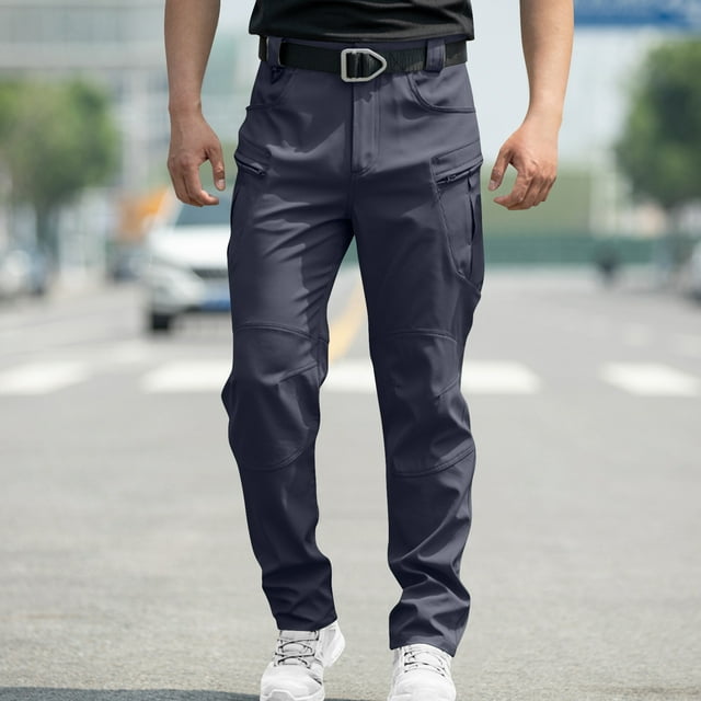Pantalon de Travail Imperméable pour Homme à Haute Élasticité, Pantalon Cargo à 6 Poches pour la Randonnée et les Activités de Plein Air, Pantalon Tactique Léger Coupe-Vent Extensible pour le Camping, l'Escalade et le Port Quotidien
