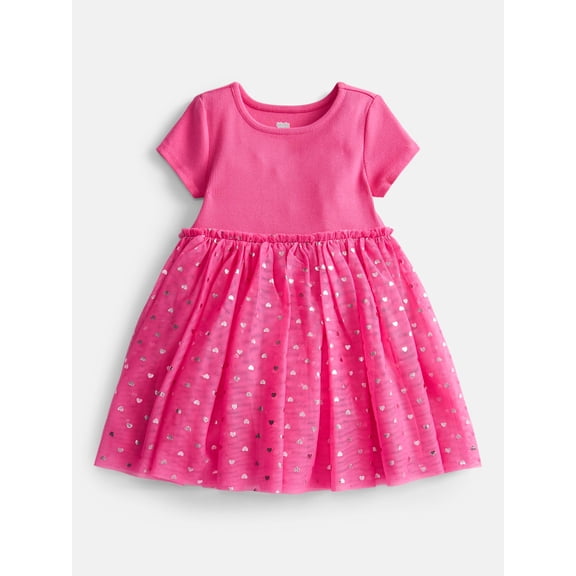 Wonder Nation Toddler Girls' Tutu Dress with Short Sleeves, Sizes 12M-5T