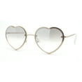 thumbnail image 2 of Womens Metal Race Jewel Trim Rimless Heart Shape Hippie Sunglasses Gold - Clear, 2 of 4