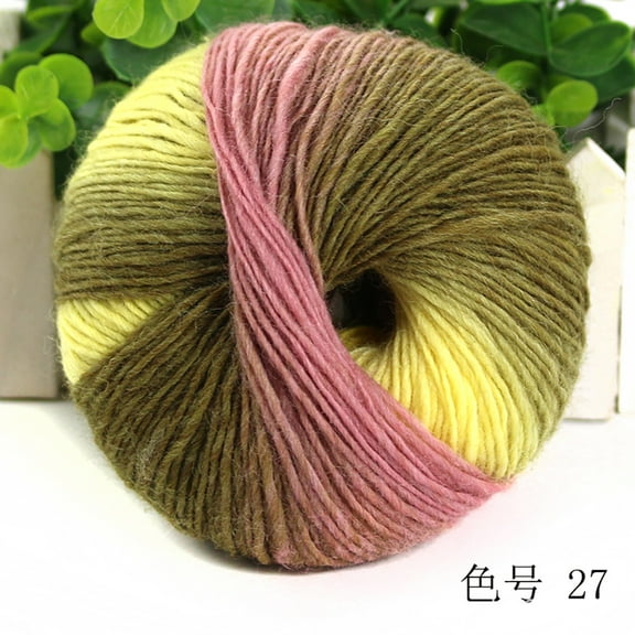 XmhyTop 1 Pack Rainbow Soft Yarn 100% Wool Gradient Multi Color Yarn for Crocheting Knit Total Length 180m×1(196yds×1,50g×1)，Y