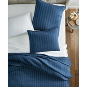 Oake Contrast Stitch Coverlet, Full/Queen, Navy