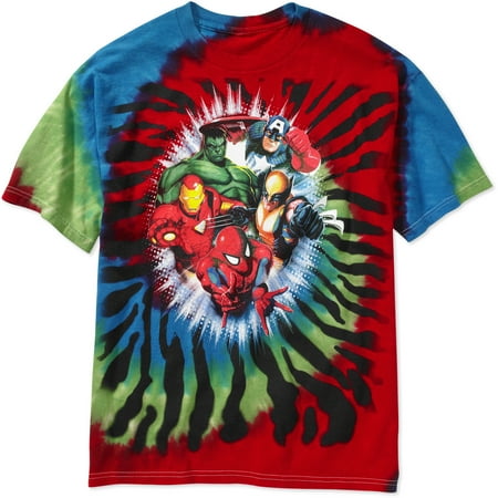 Marvel Big Men's Hero Tie Dye Short-Sleeve Tee