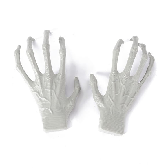 Fiudx Manos de Esqueleto de Halloween, Diseño Realista de Garra de Calavera, Material Plástico Duradero, Accesorio de Decoración Aterrador, Accesorio para Fiestas de Broma, Cosplay de Halloween, Tama