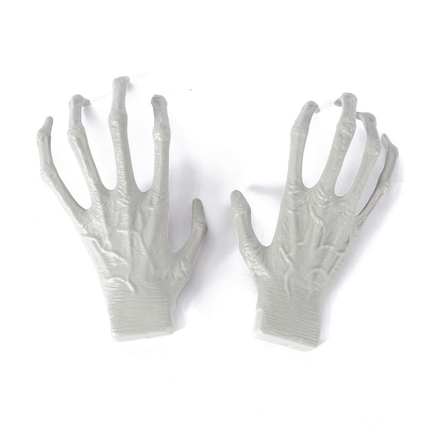 Manos de esqueleto para Halloween | Garras de calavera de plástico para decoraciones terroríficas, bromas de miedo y accesorios para fiestas de cosplay