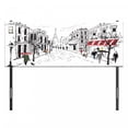 thumbnail image 3 of Paris Headboard, Old French Pedestrians Stores Trees and the Silhouette of Eifffel Urban Illustration, Upholstered Decorative Metal Bed Headboard with Memory Foam, Full Size, Multicolor, by Ambesonne, 3 of 4