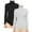 2PK-BLACK/HGREY, variant on FashionMille Women's Shirred High Mock turtle Neck Long Sleeve Stretchy Jersey Leotard Top Bodysuit-FWT1302-2PK-BLACK/HGREY-S