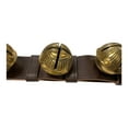 thumbnail image 4 of Pinnacle Peak Trading Company Dark Brown 6 Solid Brass Bells Natural Leather Sleigh Bell Door Hanger Made USA, 4 of 6