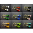 thumbnail image 2 of K-KED A PAIR OF PRETTY 8-10 MM MULTICOLOR JADE GEMSTONE BEAD DANGLY EARRINGS. NEW.-Blue Jade, 2 of 8