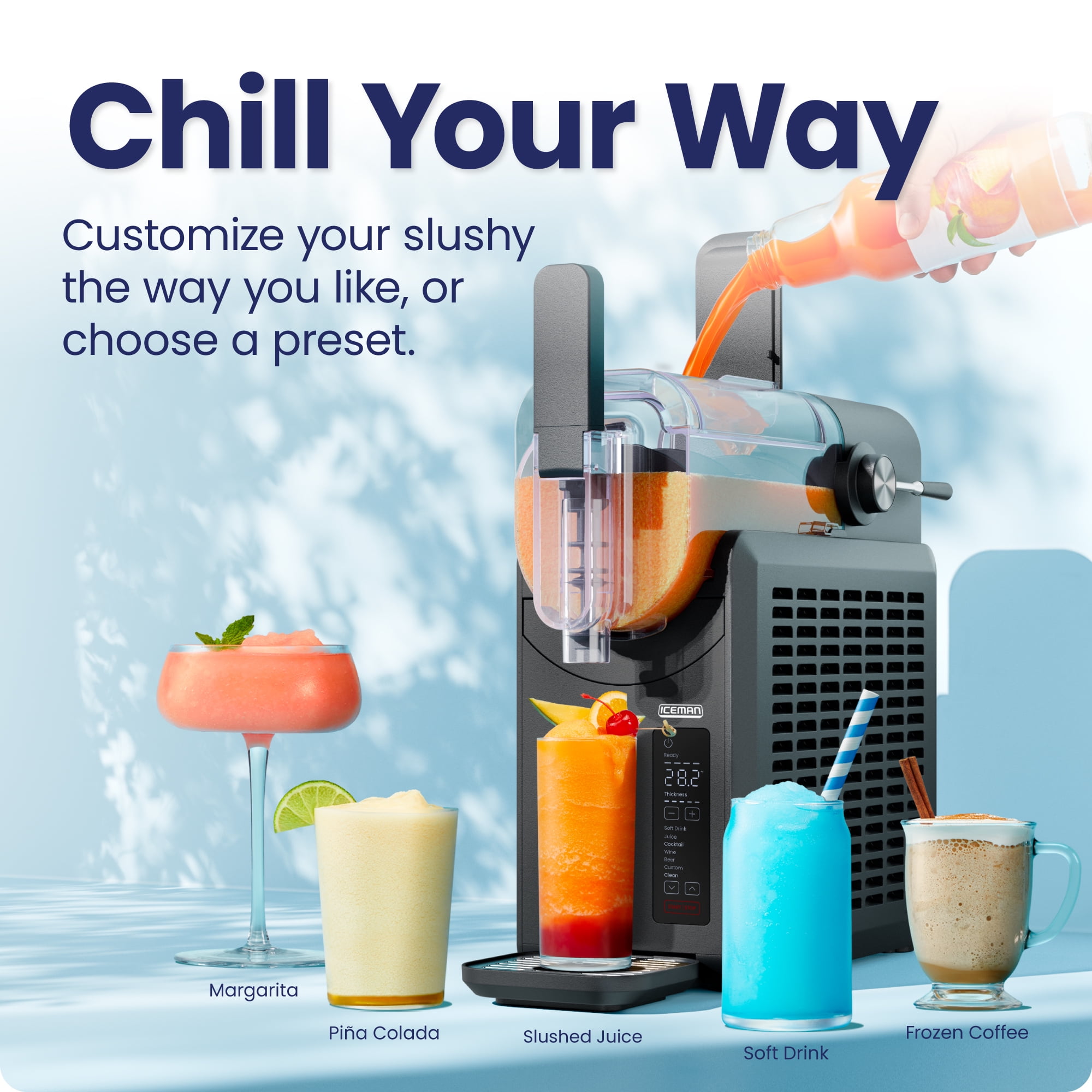 Iceman by Chefman Slush-Ease 68 oz. Slushy Maker with Customizable Thickness - Black