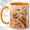 Orange, variant on Peach Blossom Bird Coffee Mug, Floral Bird Mug, Ceramic 11 oz