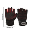 thumbnail image 3 of CxhicLuv Black-Red Half Finger Gloves, 6.9×4.1×0.8 Inch, Non-Slip, Breathable, Durable, Ideal for Gyms, Cycling, Polyester & Silicone-Palm, Suitable for Men, Women, Red, 3 of 7