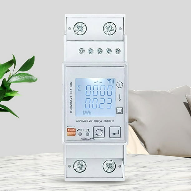 Medidor De Energía Tuya WiFi/ZigBee KWh Meter 80A Monitor de consumo de energía funciona con Smart Life