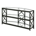 thumbnail image 4 of Evelyn&Zoe Celine Hexagonal TV Stand with Glass Shelves for TV's up to 55", Blackened Bronze, 4 of 4