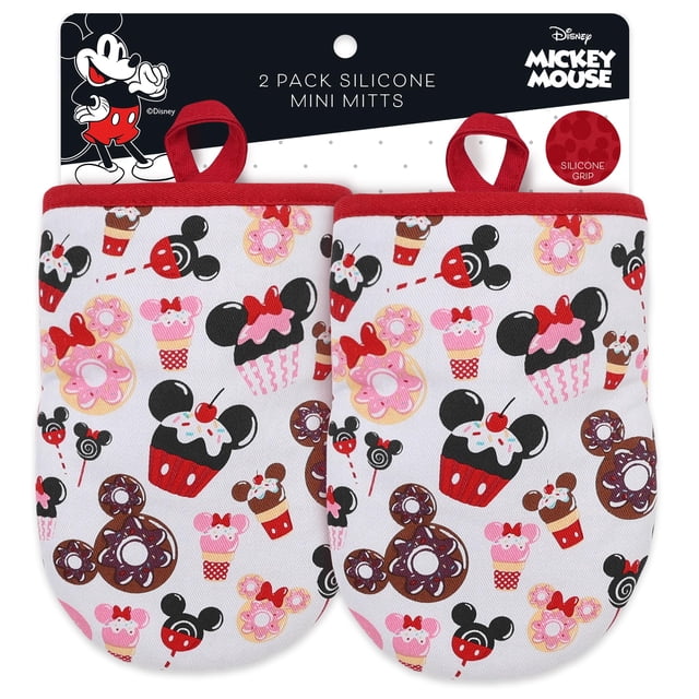 Manoplas de cocina Disney resistentes al calor en miniatura con diseño de Mickey y Minnie, Stitch