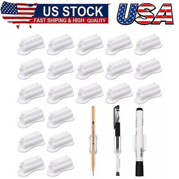 20Pcs Upgraded Silicone Pencil Holder,Adhesive Pen Holder for Desk,Pencil Holder