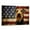 Airedale Terrier, variant on Bluetick Coonhound Dog Canvas with American Flag Canvas Wall Art Dog Canvas Pictures for Wall Decor Red White Blue Flag of USA Patriotic Painting Print for Living Room Bedroom Office Ready to Hang