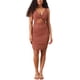 thumbnail image 1 of Vestidos Bodycon con Corte y Nudo de INSPIRE CHIC para Mujeres, Vestido de Tanque con Cuello en V Fruncido Color Rojo Marrón XS, 1 of 6