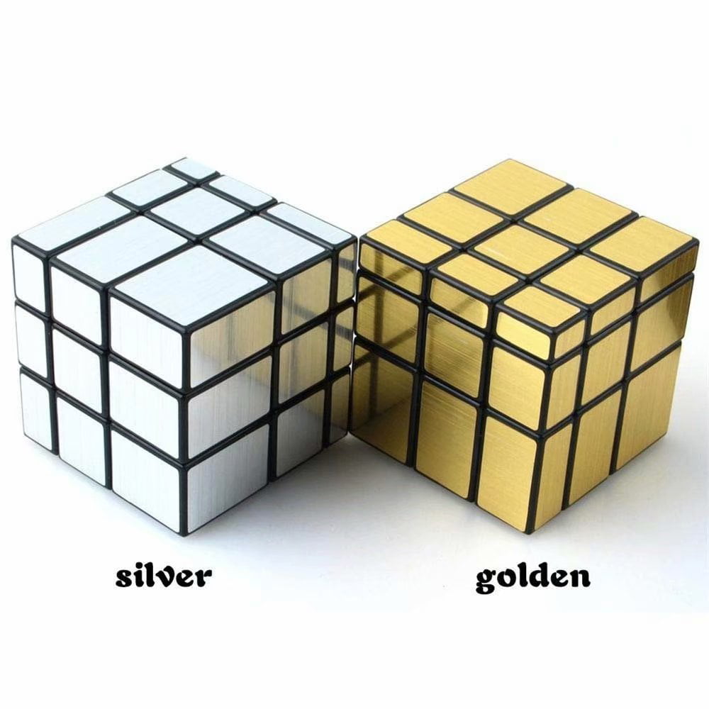 Playwin ® 3x3x3 Mirror Speed Cube Puzzle Gold & Silver Collection 