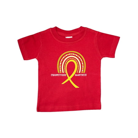 

Inktastic Endometriosis Awareness Yellow Ribbon Rainbow Gift Baby Boy or Baby Girl T-Shirt
