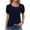 Navy, variant on RKSTN Womens Shirts Trendy Irregular Neckline Cutout Short Sleeve Lightweight Comfort Spring Summer Shirt Tops