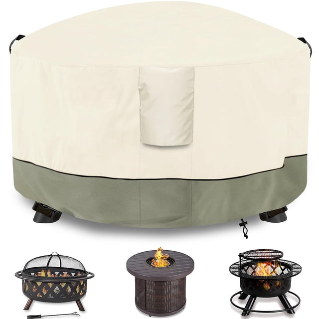 Cubierta para fogón Dalema redonda 91 cm x 61 cm impermeable beige
