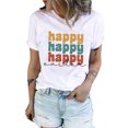 thumbnail image 2 of ABPHQTO Camiseta blanca de manga corta con estampado de letras Happy Easter para mujer, 2 of 5