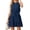 Navy blue, variant on Sleeveless Women Chiffon Spaghetti Halter Ruffle Sun Flowy Dress