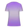 thumbnail image 5 of Women's V Neck Tops Trendy Gradient Print Summer Short Sleeve Button Casual Loose Fit Tunic Shirts Blouses (M, Gray), 5 of 5