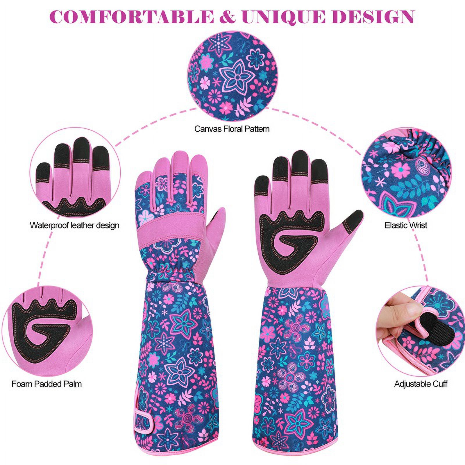 Qweryboo 37cm Thorn-Proof Garden Gloves for Women, Purple photo 2