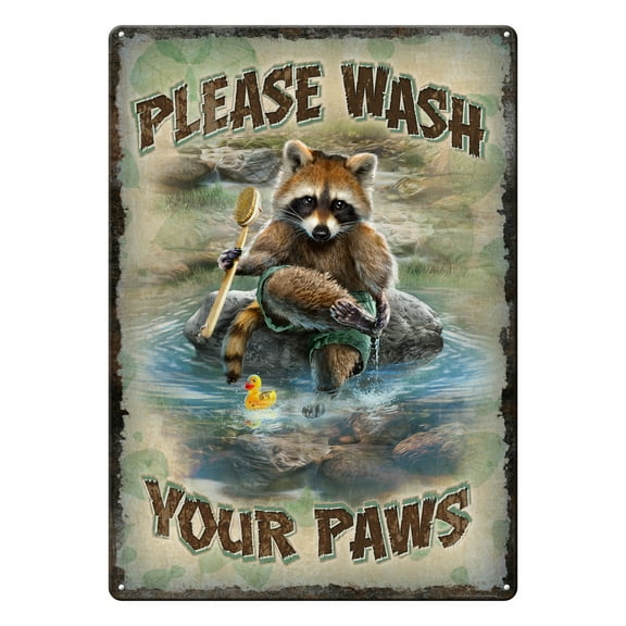 Wash Your Paws Tin Sign