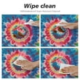 thumbnail image 4 of RUIYC Rainbow Tie Dye Round Tablecloth Mandala Spiral Colorful Round Table Cloth Washable Polyester Table Cover for Dinner Kitchen Party, 4 of 7