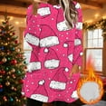 thumbnail image 2 of lcziwo Women's Flannel Christmas Sweatshirt Ugly Xmas Sweater Crewneck Long Sleeve Cozy Pullover Tops with Pockets, Hot Pink, XL, 2 of 7
