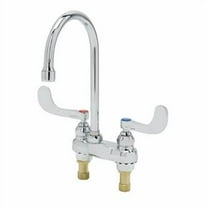 T&S Brass - Medical Faucet, 4'' Centerset, Swivel/Rigid Gooseneck, 2.2 gpm Laminar Outlet, 4'' Handles