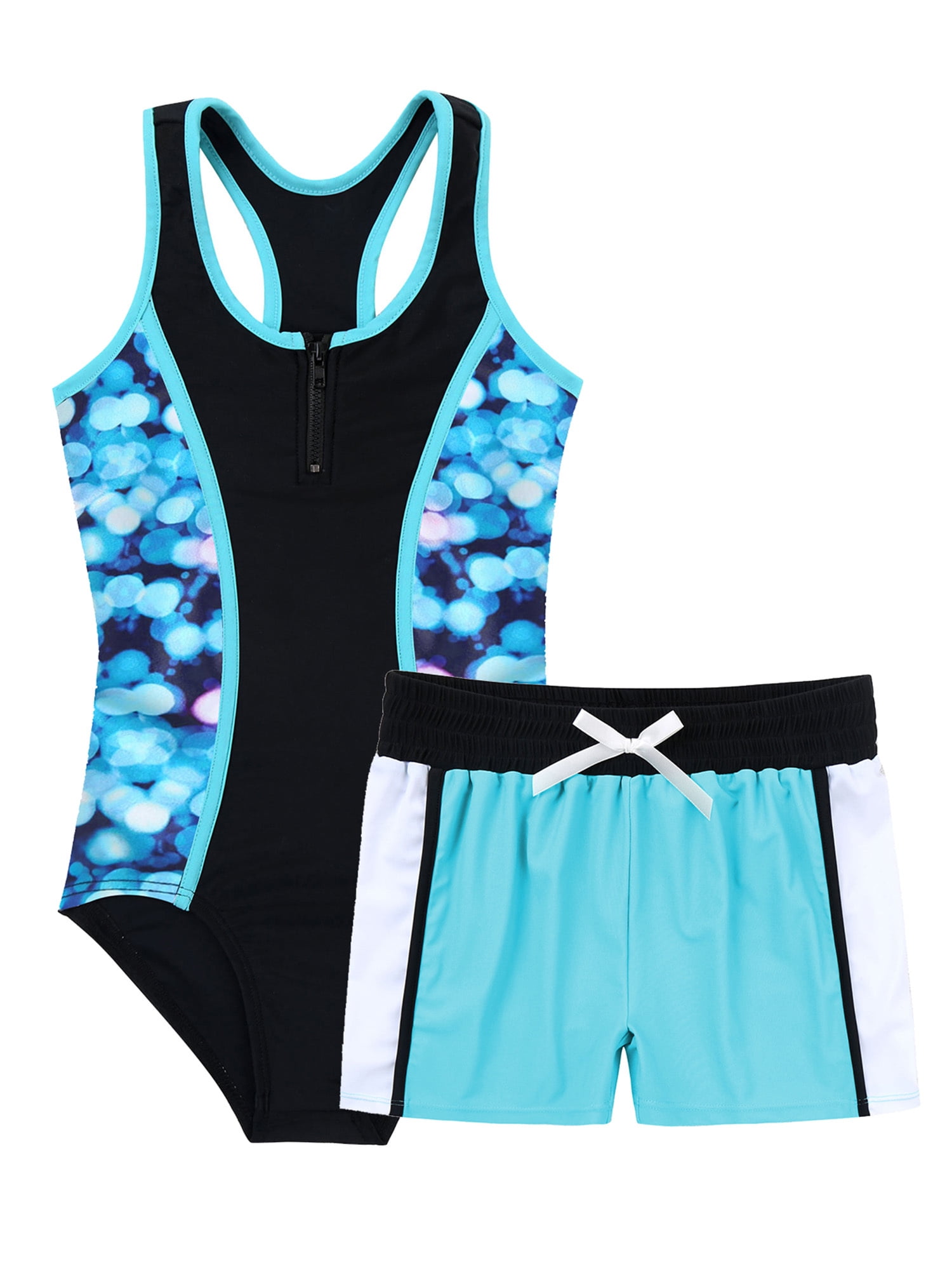 CHICTRY One Piece Swimsuit Sleeveless Racerback Polyester Stretch (Girl's), Size 12