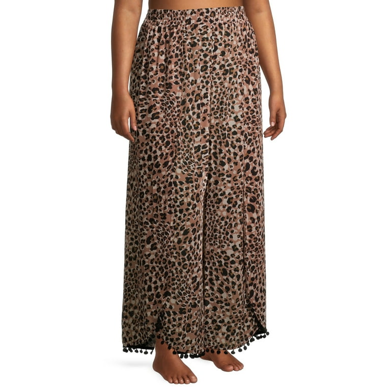 Time and Tru Women's and Women's Plus Size Tulip Trim Pant Cover Up 