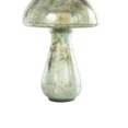 thumbnail image 5 of 12", 10"H Green Glass Handmade Glossy Weathered Mushroom Sculpture, by DecMode (2 Count), 5 of 11