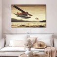 thumbnail image 2 of Elephant Stock Float Planes Wall Art - Horizontal Canvas Wall Art - Living Room Wall Decor - Transportation Canvas - Brown And Black Decor - 48" x 32", 2 of 8