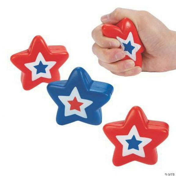 Patriotic Star Stress Toys, Fourth of July, Toys, 12 Pieces