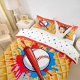 thumbnail image 3 of Castle Fairy Red Baseball Bat Print Twin Duvet Cover, Ice Cream Drip Twin Bedding, Red Blue Yellow,2pcs,1 Duvet Cover and 1 Pillowcase, 3 of 6